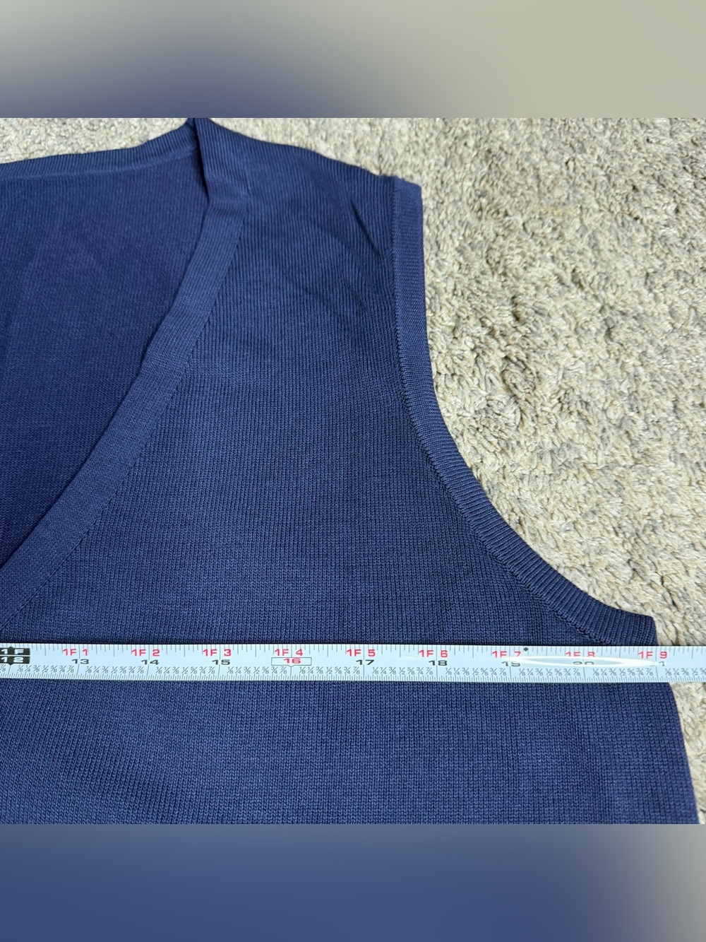 COMMENSE Golden Button Knit Vest Pants Set XL navy wide leg sleeveless high rise - Picture 10 of 16